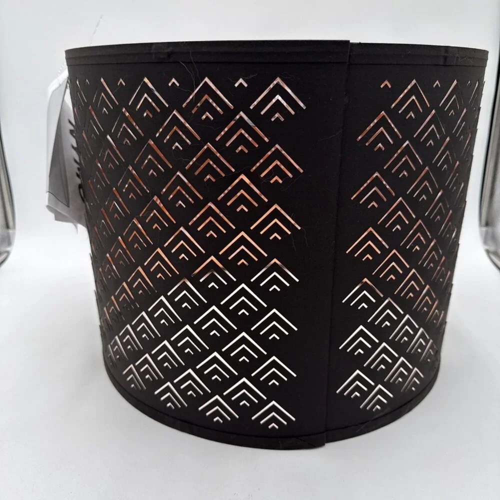 Ikea NYMO 12” Lamp Shade Perforated Black Brass New 303.408.28